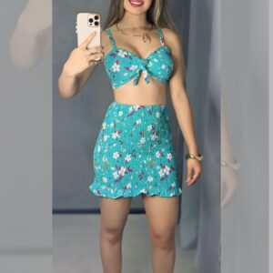 Conjunto floral elastano